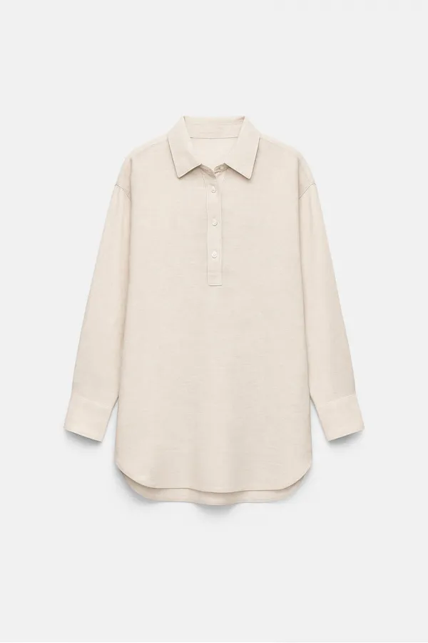 SHIRT COLLAR MELANGE TUNIC