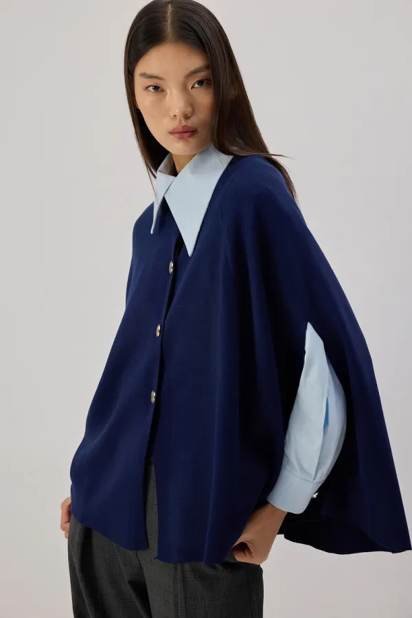 PONCHO EN MAILLE SURDIMENSIONNÉ