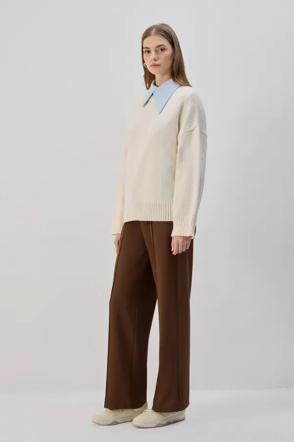 BELİ LASTİKLİ NERVÜRLÜ PANTOLON