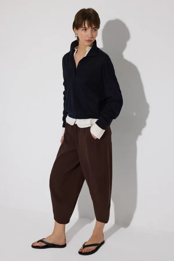 GABARDINE BALLOON PANTS WITH ELASTIC WAISTBAND GABARDINE BALLOON PANTS WITH ELASTIC WAISTBAND