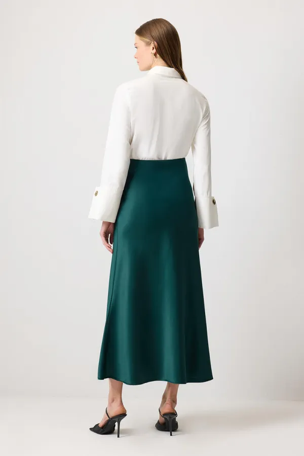 Jupe basique en satin 100 % coton