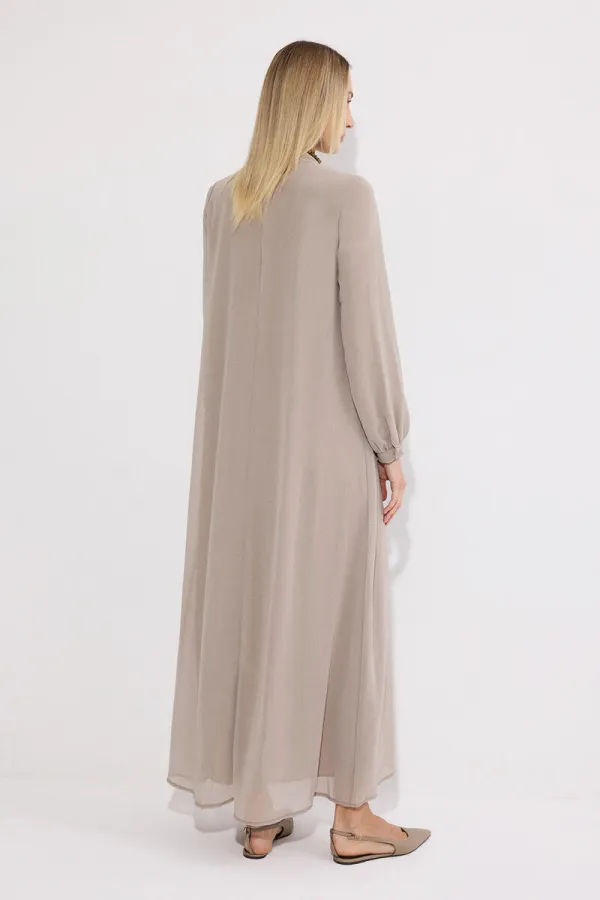 STAND-NECK CHIFFON DRESS STAND-NECK CHIFFON DRESS