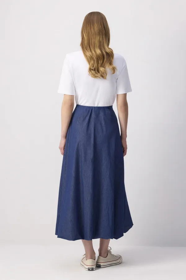 DENİM EFEKTLİ BALON ETEK