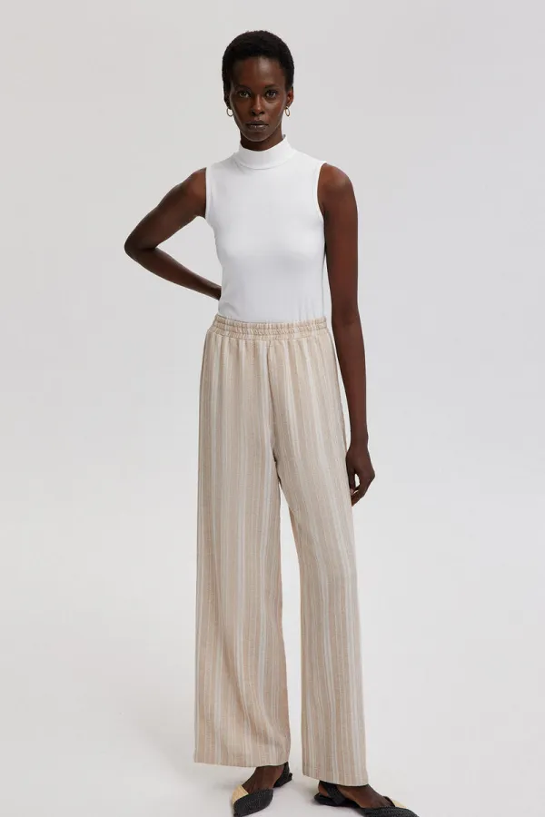 STRIPED PANTS WITH ELASTIC WAISTBAND