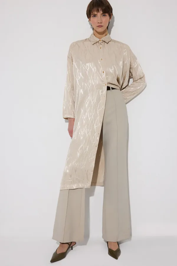 Jacquard Maxi Satin Tunic