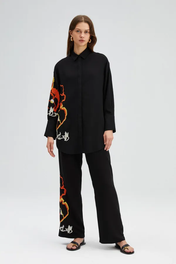 CHEMISE EN VISCOSE BRODÉE