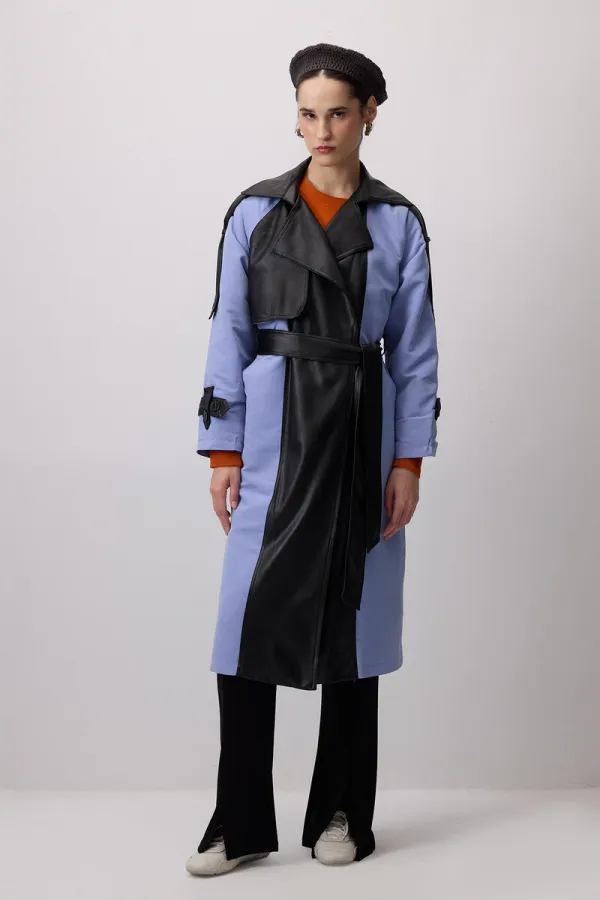 DERİ GARNİLİ TRENÇKOT