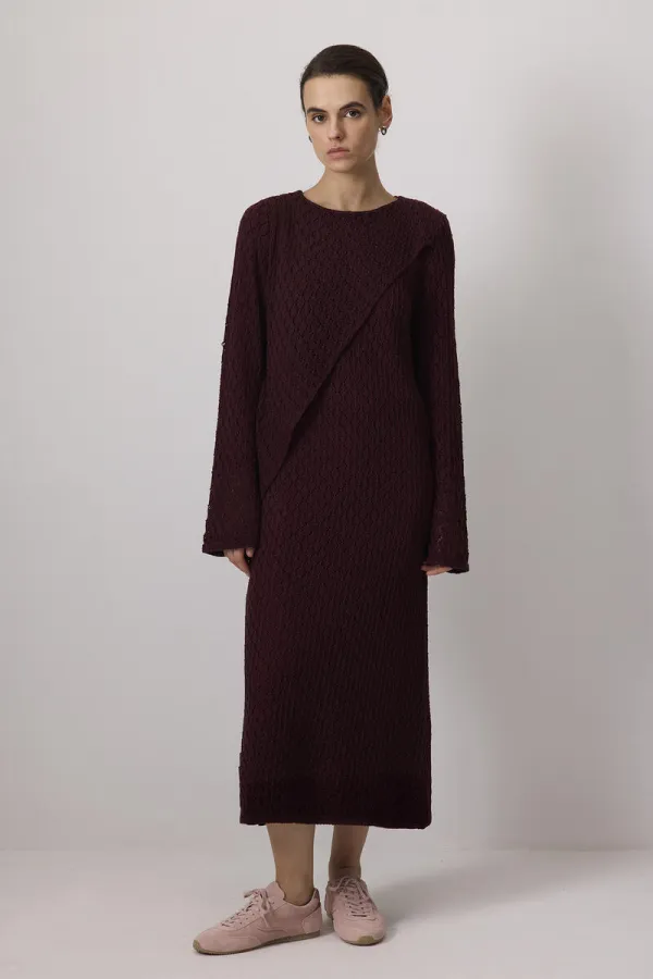 PAMUKLU ASTARLI BRODE ELBİSE