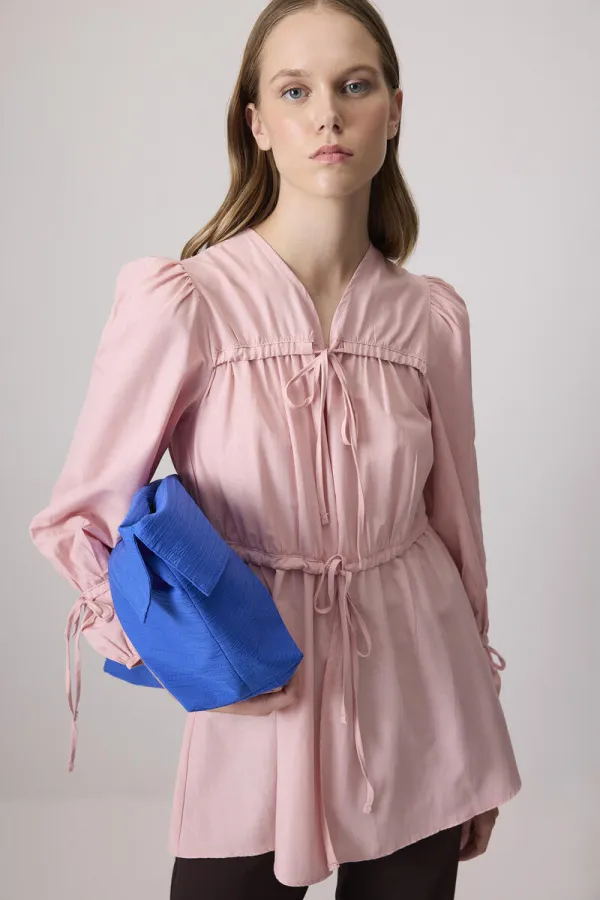 BÜZGÜ DETAYLI POPLİN KİMONO