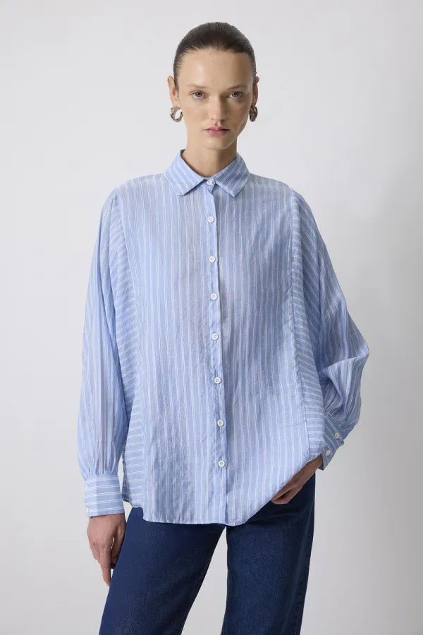 STRIPED VISCOSE SHIRT