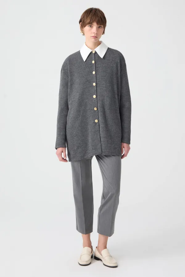 LONG CARDIGAN WITH GOLD BUTTONS