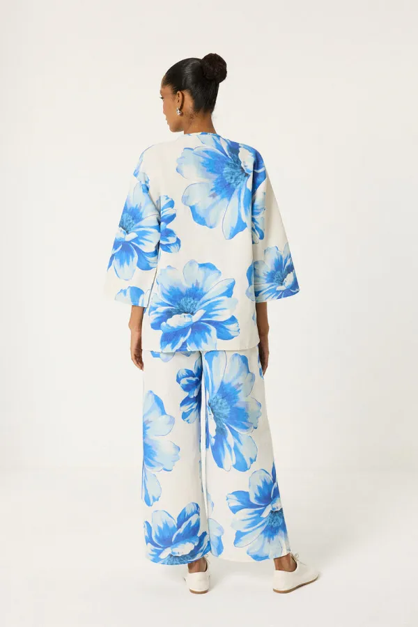 ÇİÇEK BASKILI KİMONO TAKIM