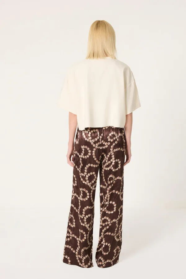 JACQUARD PANTS WITH ELASTIC WAISTBAND