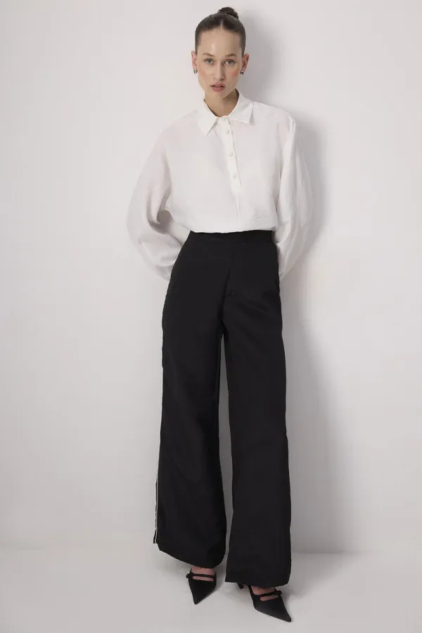 KONTRAST BİYELİ KUPRA PANTOLON