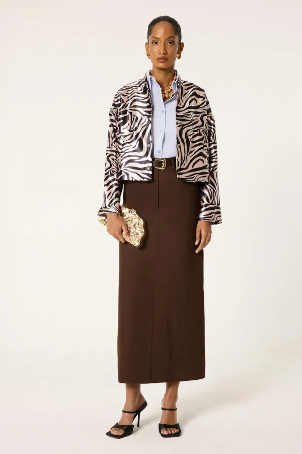 PATTERNED SATIN JACKET