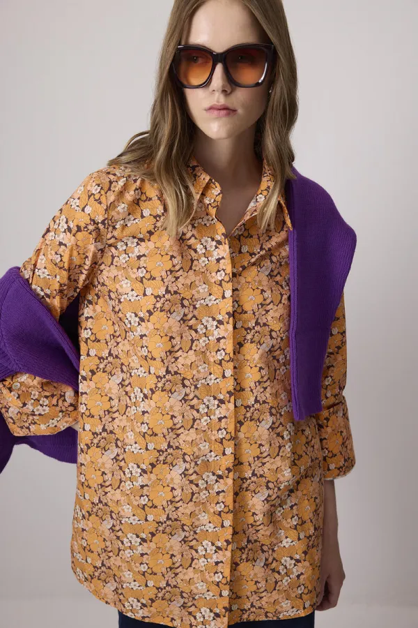 CHEMISE EN COTON À MOTIFS FLORAUX