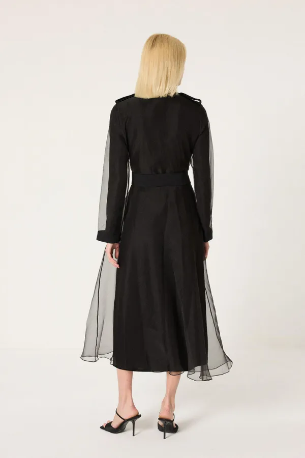 GOLD BUTTONED ORGANZA DRESS GOLD BUTTONED ORGANZA DRESS