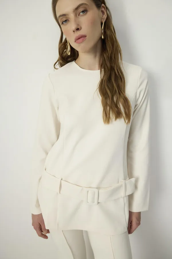 BELTED CREPE TUNIC BELTED CREPE TUNIC