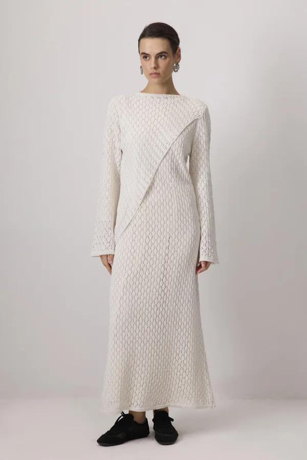 ROBE BRODÉE DOUBLÉE EN COTON