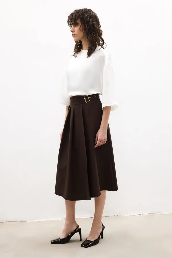 PLEATED BELTED SKIRT PLEATED BELTED SKIRT