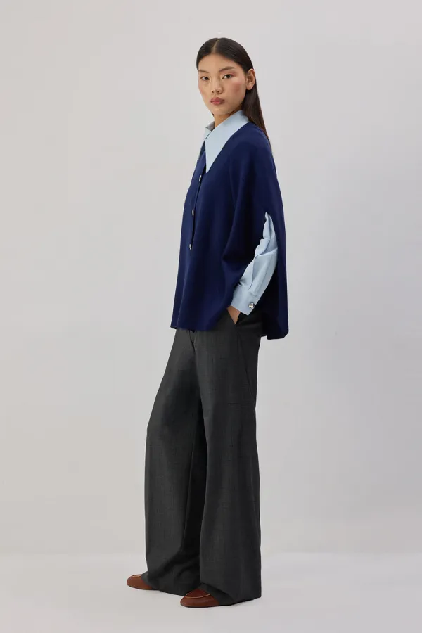 PONCHO EN MAILLE SURDIMENSIONNÉ