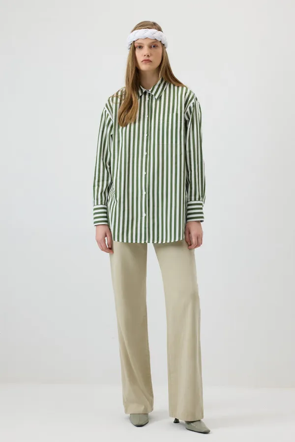 CHEMISE SURDIMENSIONNÉE À RAYURES ÉPAISSES