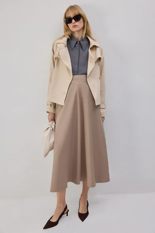 YÜKSEK BEL PARÇALI ETEK