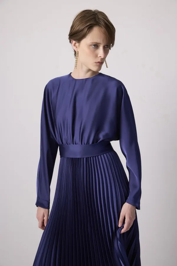 PİLELİ SATEN  ELBİSE