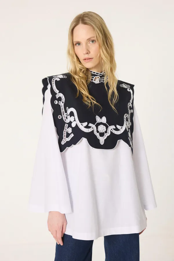 NAKIŞ YAKALI POPLİN GÖMLEK