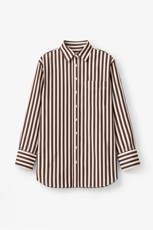 CHEMISE SURDIMENSIONNÉE À RAYURES ÉPAISSES CHEMISE SURDIMENSIONNÉE À RAYURES ÉPAISSES