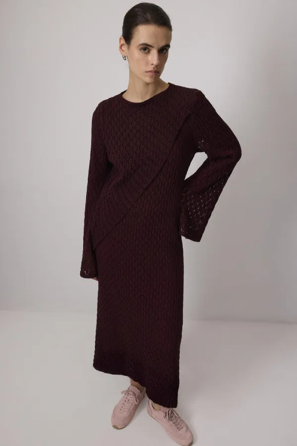 PAMUKLU ASTARLI BRODE ELBİSE