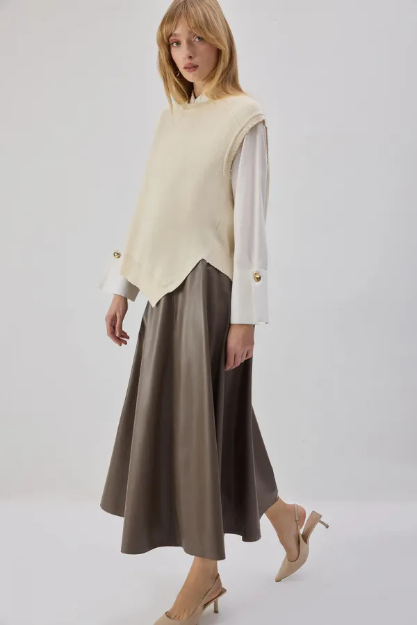 ASİMETRİK KESİM TRİKO SÜVETER