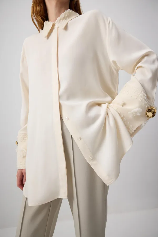 FLORAL LACE VISCOSE SHIRT