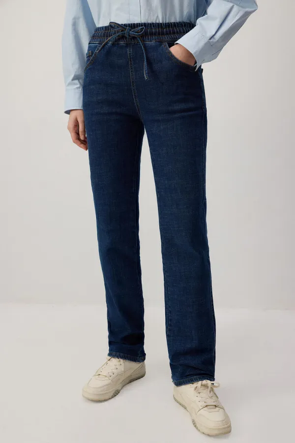 PANTALON EN JEAN AVEC TAILLE ÉLASTIQUE