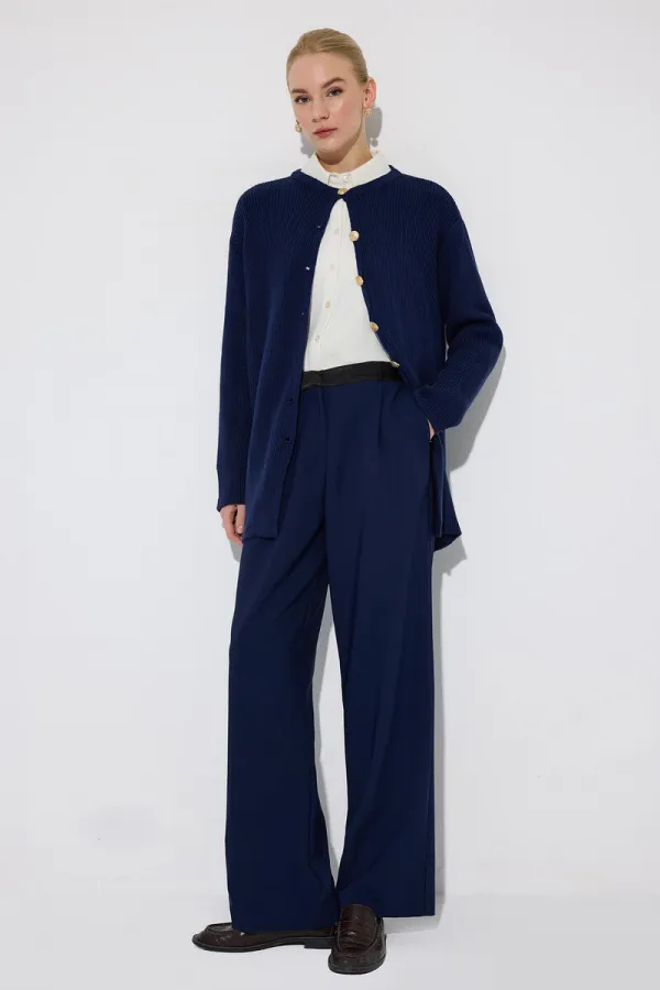 LONG CARDIGAN WITH GOLD BUTTONS