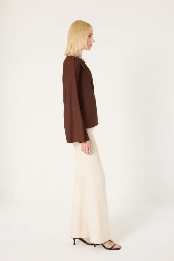 CHEMISE EN MAILLE DRAPÉE