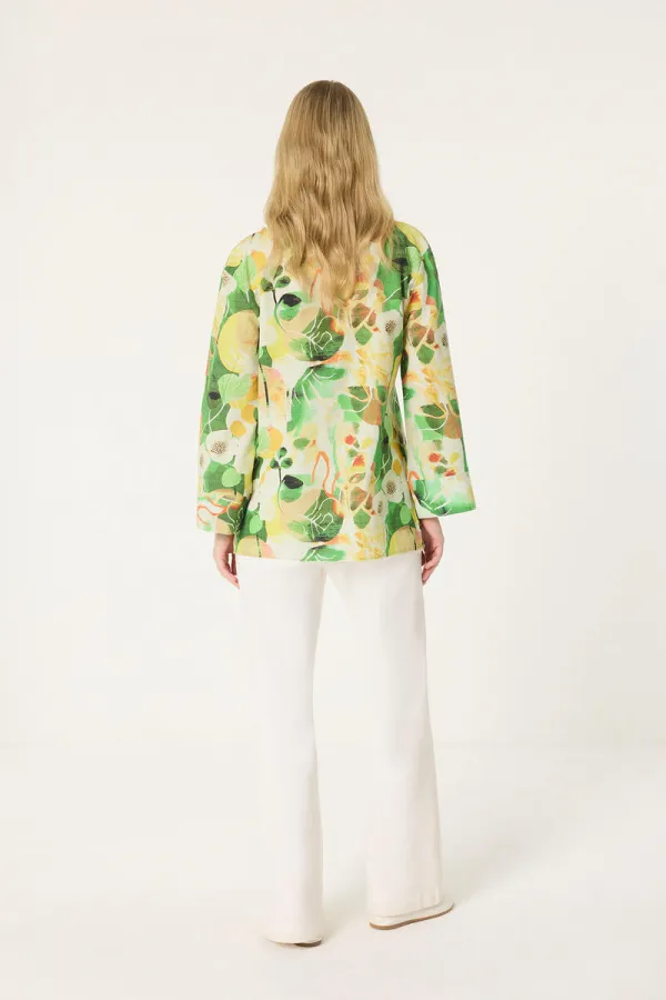 DESENLİ KETEN GÖMLEK