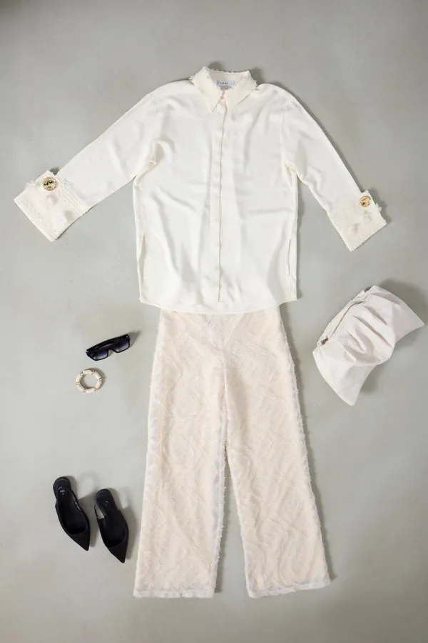 FLORAL LACE VISCOSE SHIRT