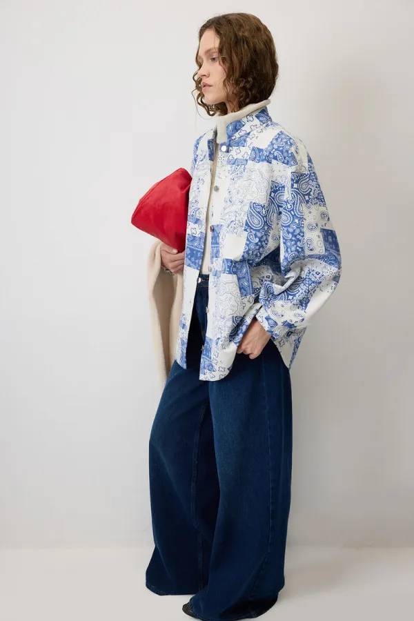 Shawl Pattern Bomber Jacket Shawl Pattern Bomber Jacket