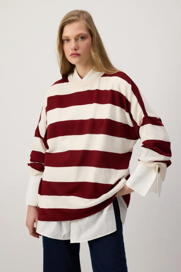 ÇİZGİLİ TRİKO KAZAK