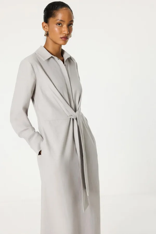 ROBE CHEMISE À COL CEINTURE