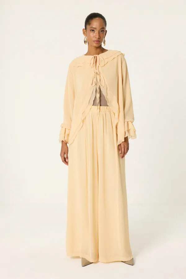 ENSEMBLE 2 PIÈCES EN CHIFFON À NŒUD SUR LE DEVANT