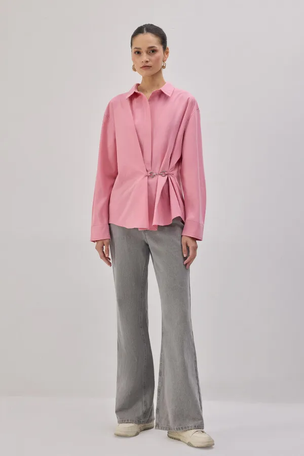 POPLIN SHIRT WITH METAL ACCESSORIES POPLIN SHIRT WITH METAL ACCESSORIES