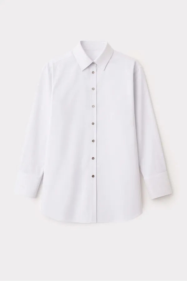 CHEMISE EN POPLINE AVEC DÉTAILS DE PAILLETTES