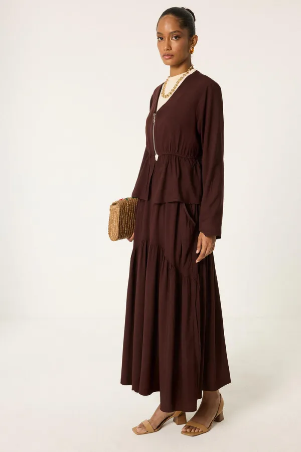 ENSEMBLE TUNIQUE ET JUPE À FERMETURE ÉCLAIR