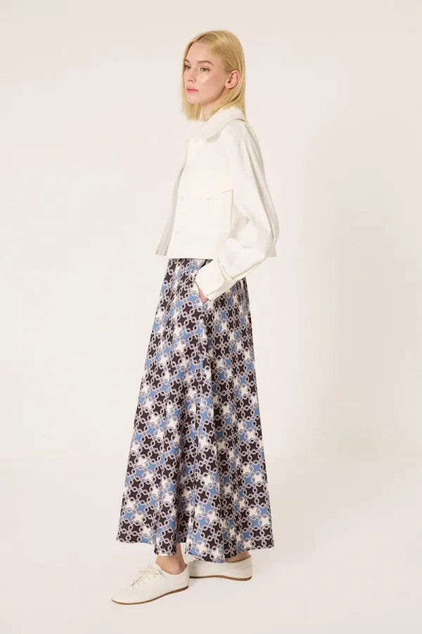 JUPE À MOTIFS AVEC TAILLE ÉLASTIQUE