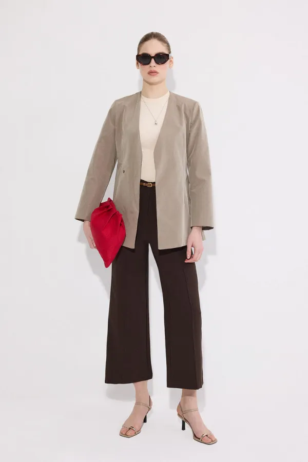 PANTALONS EN CRÊPE CÔTELÉS