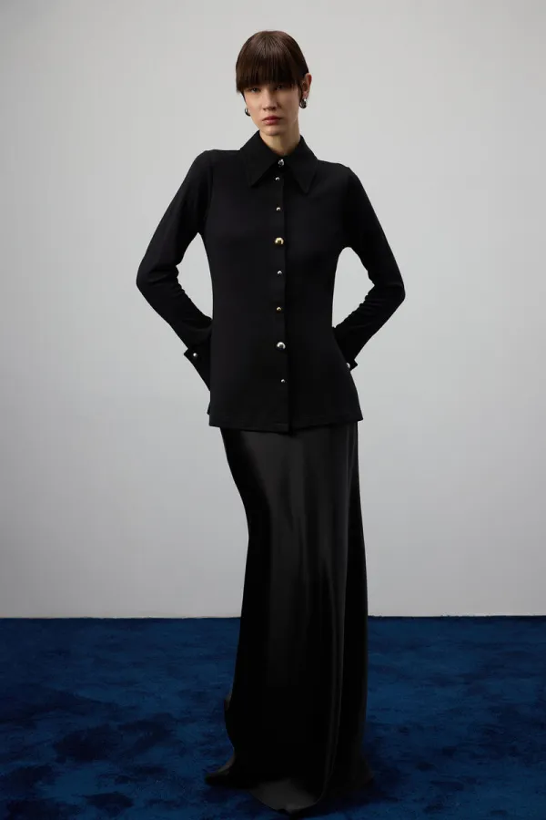 STEEL SHIRT WITH METAL BUTTONS STEEL SHIRT WITH METAL BUTTONS