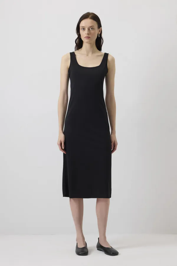 STRAPLESS MIDI-LENGTH LINED
