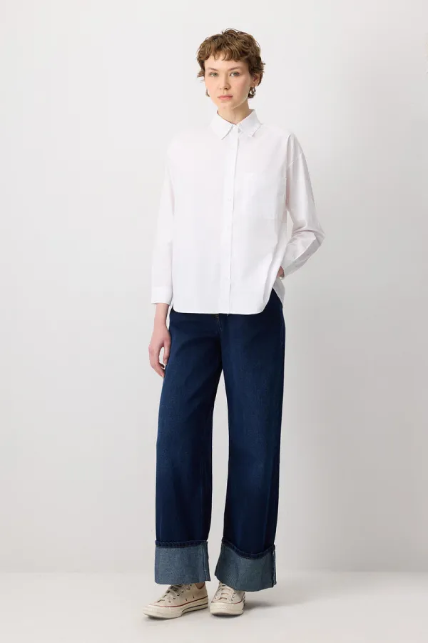 CHEMISE SURDIMENSIONNÉE À UNE SEULE POCHE